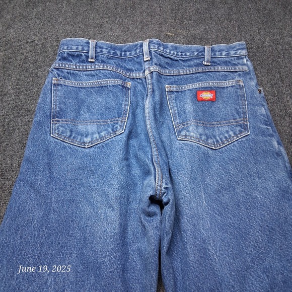 Dickies Flannel Lined Jeans Work Utility Pants Denim Blue Size 36x30 Relaxed - Picture 5 of 12